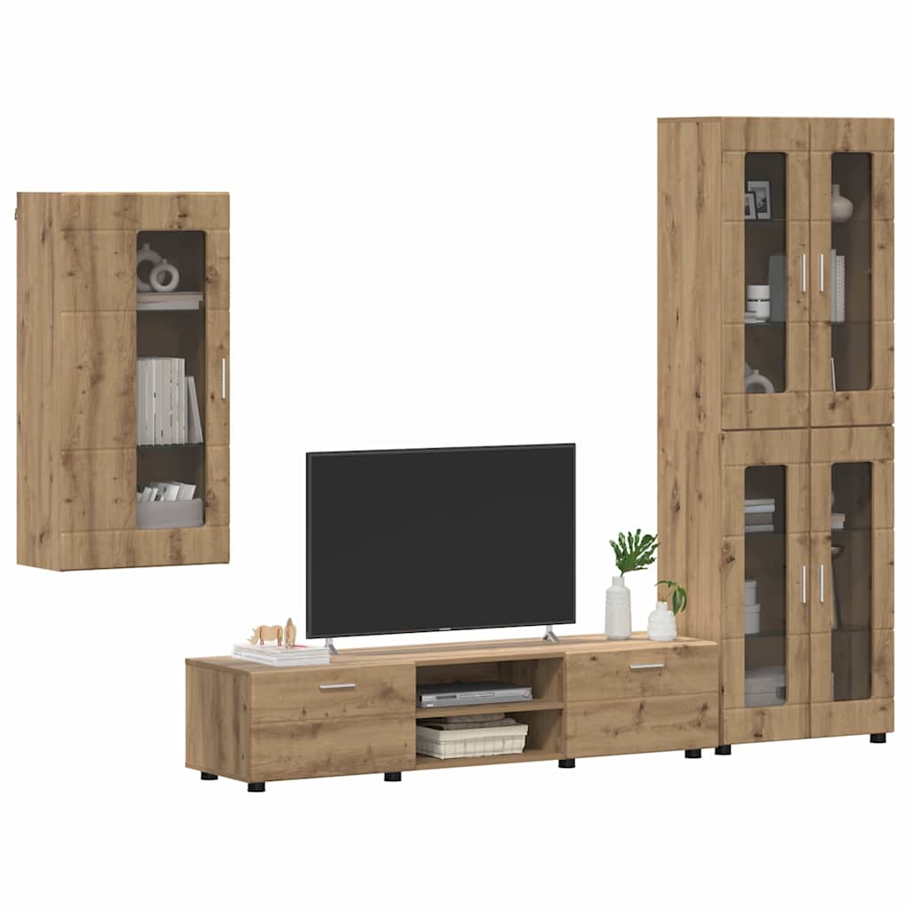 Set TV komoda FLORIN 3 pcs Umjetnički hrast Konstruirano drvo