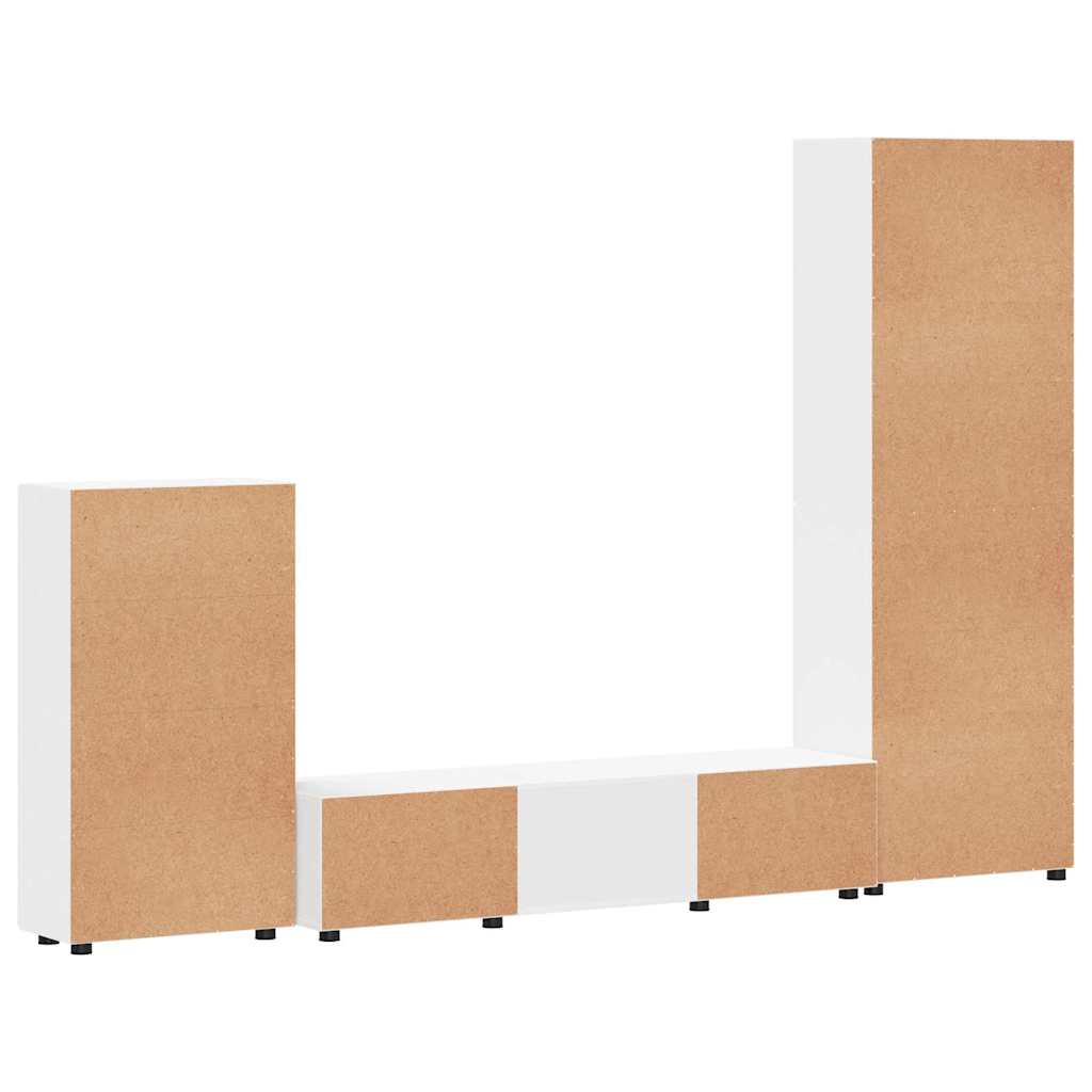 Set TV komoda FLORIN 3 kom. Bijelo Konstruirano drvo