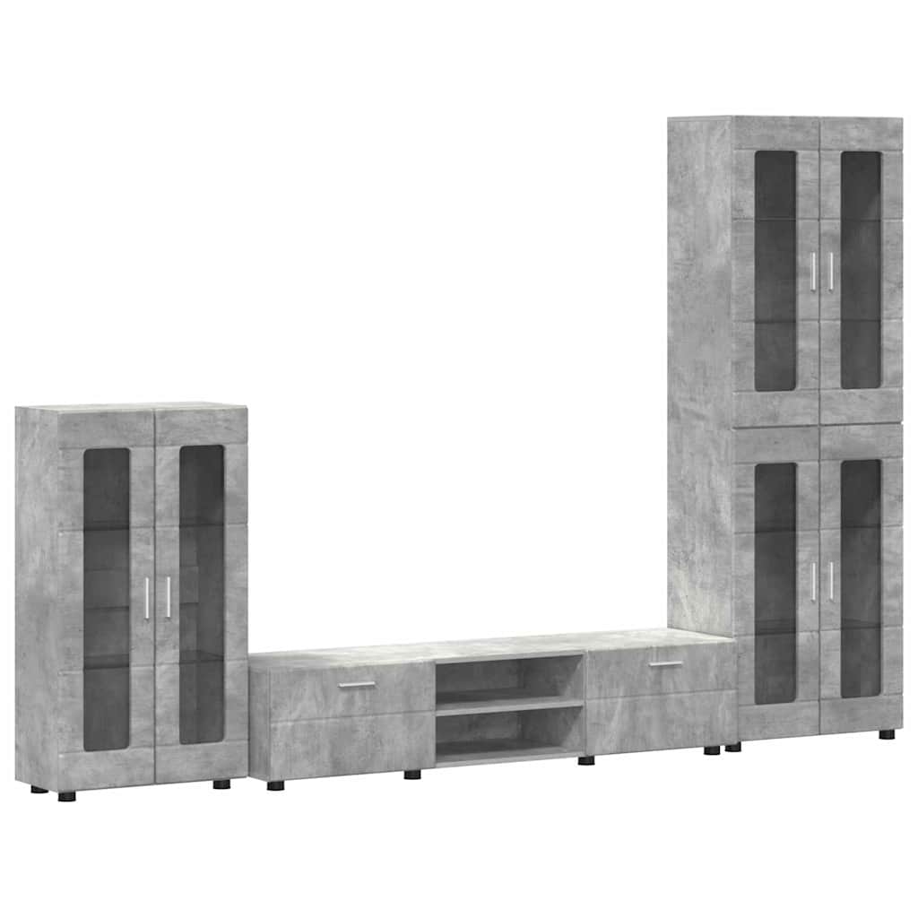 Set TV komoda FLORIN 3 pcs Betonski sivi Konstruirano drvo