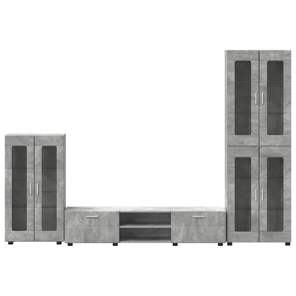 Set TV komoda FLORIN 3 pcs Betonski sivi Konstruirano drvo