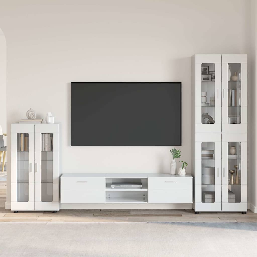 Set TV komoda FLORIN 3 kom. Visoki sjaj bijela