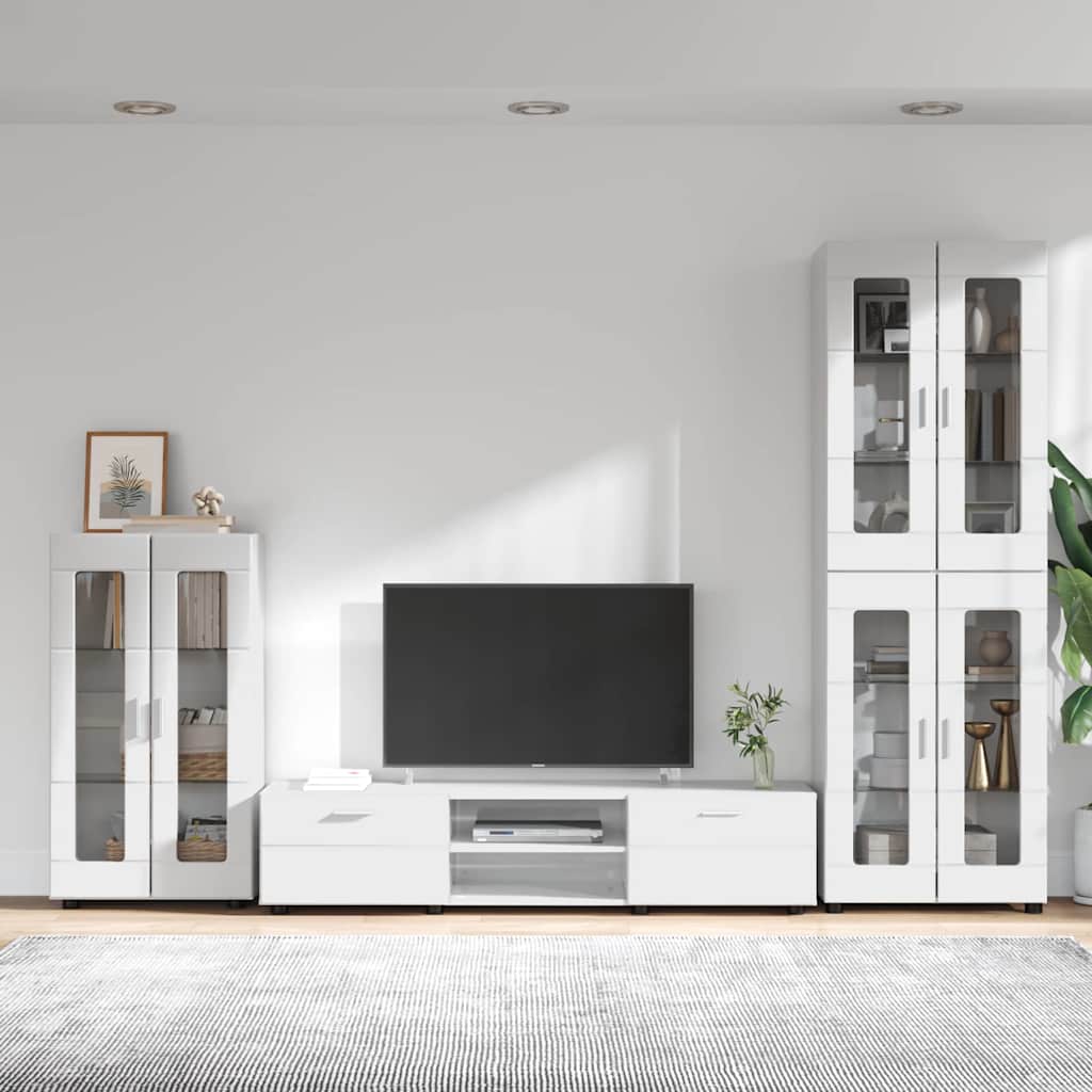 Set TV komoda FLORIN 3 kom. Visoki sjaj bijela