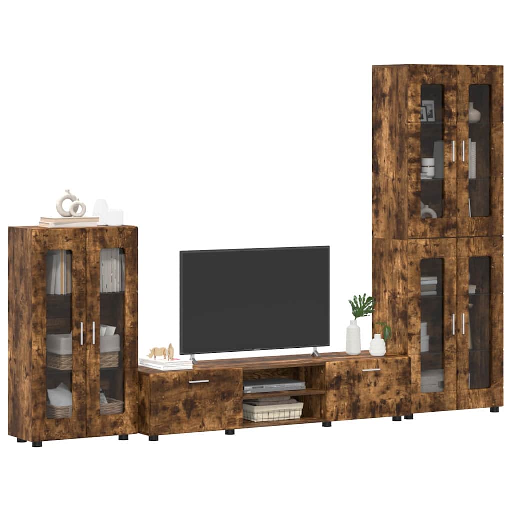 Set TV komoda FLORIN 3 pcs Dimljeni hrast Konstruirano drvo