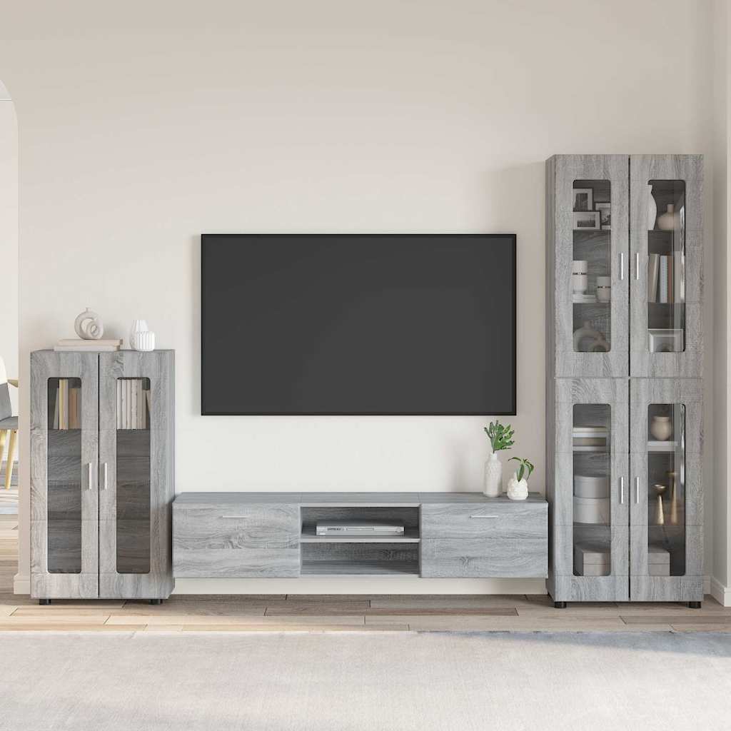 Set TV komoda FLORIN 3 pcs Siva Sonoma Konstruirano drvo