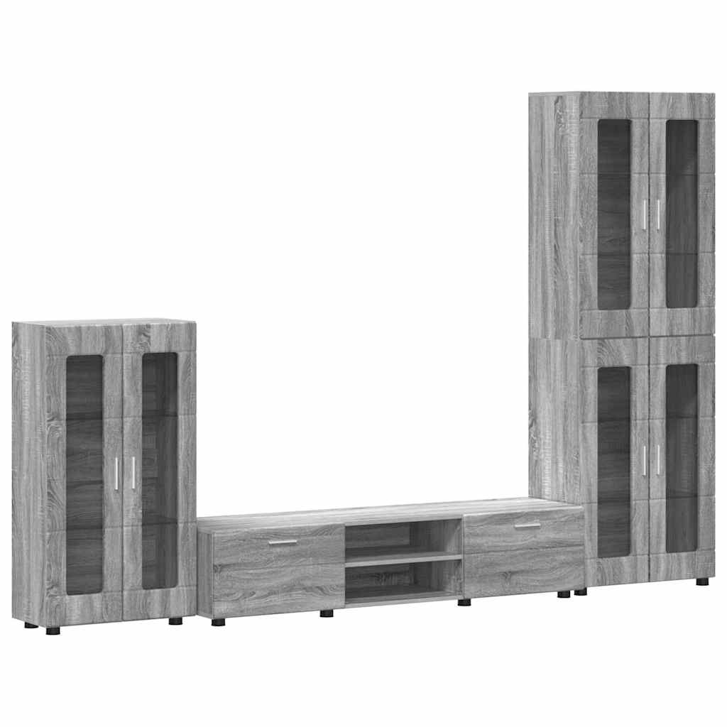 Set TV komoda FLORIN 3 pcs Siva Sonoma Konstruirano drvo