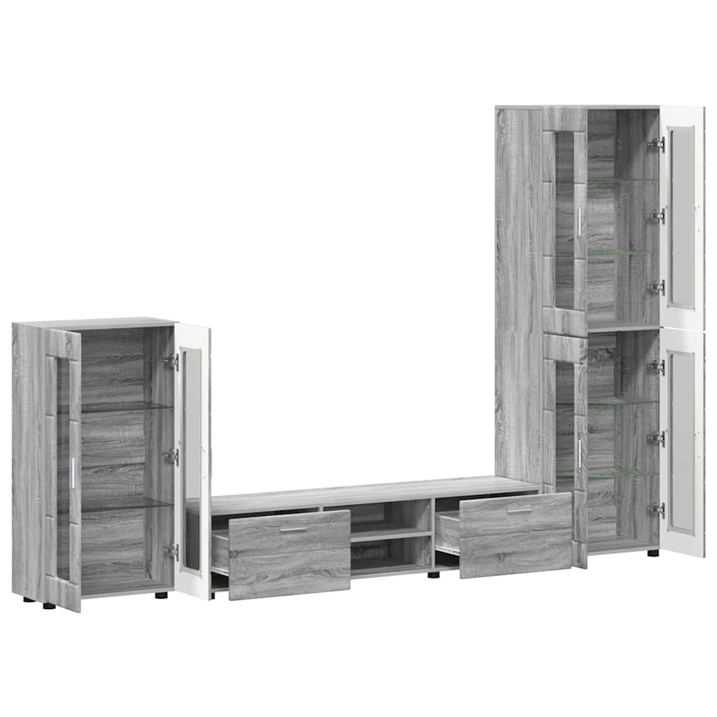 Set TV komoda FLORIN 3 pcs Siva Sonoma Konstruirano drvo