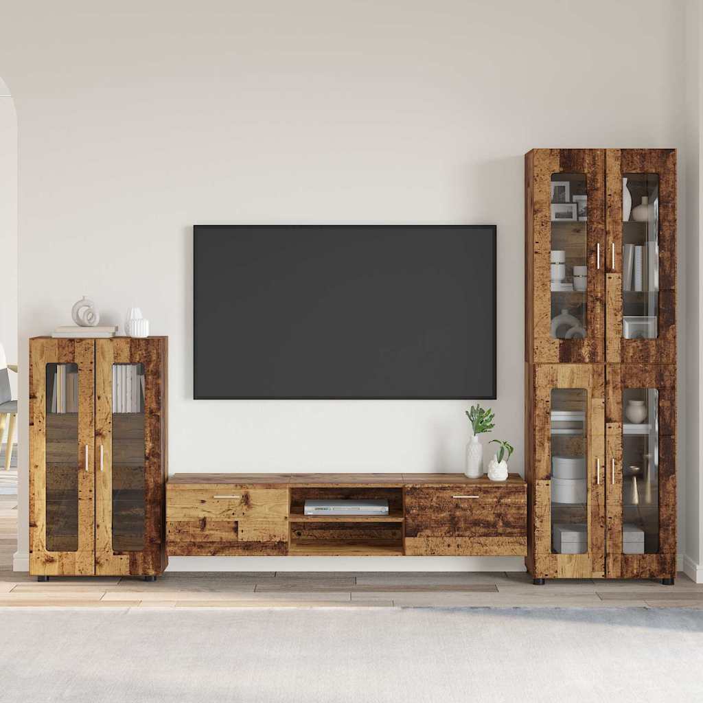 Set TV komoda FLORIN 3 pcs Staro drvo Konstruirano drvo