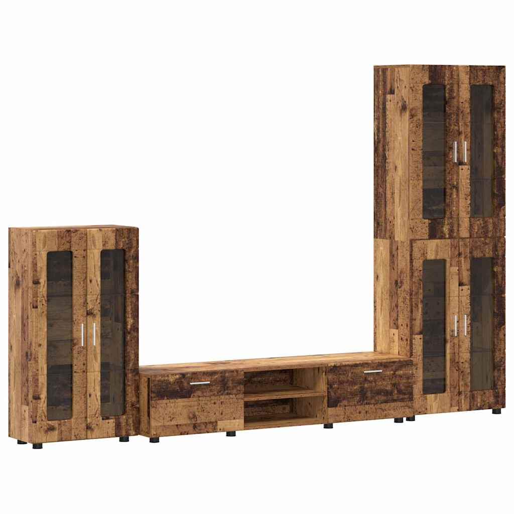 Set TV komoda FLORIN 3 pcs Staro drvo Konstruirano drvo
