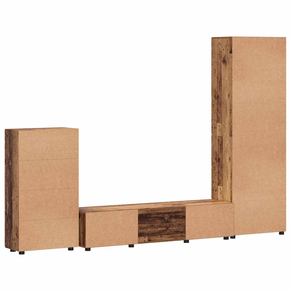 Set TV komoda FLORIN 3 pcs Staro drvo Konstruirano drvo