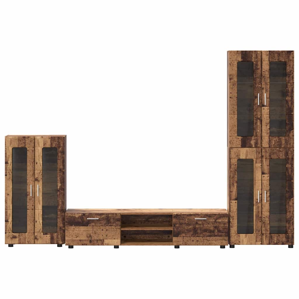 Set TV komoda FLORIN 3 pcs Staro drvo Konstruirano drvo