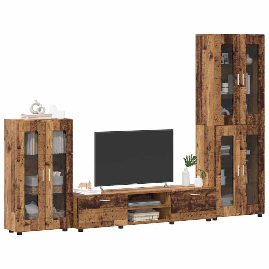 Set TV komoda FLORIN 3 pcs Staro drvo Konstruirano drvo