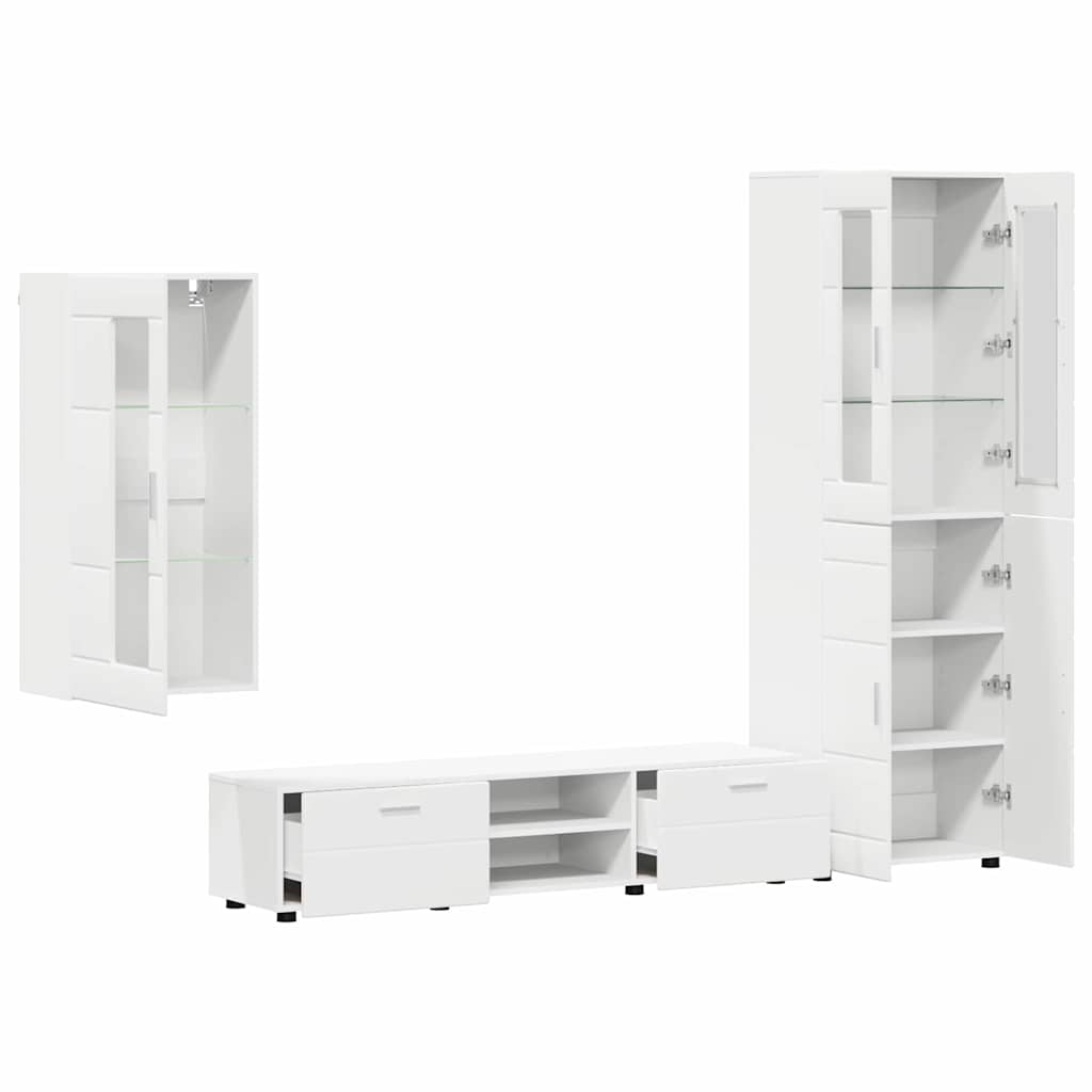 Set TV komoda FLORIN 3 kom. Bijelo Konstruirano drvo