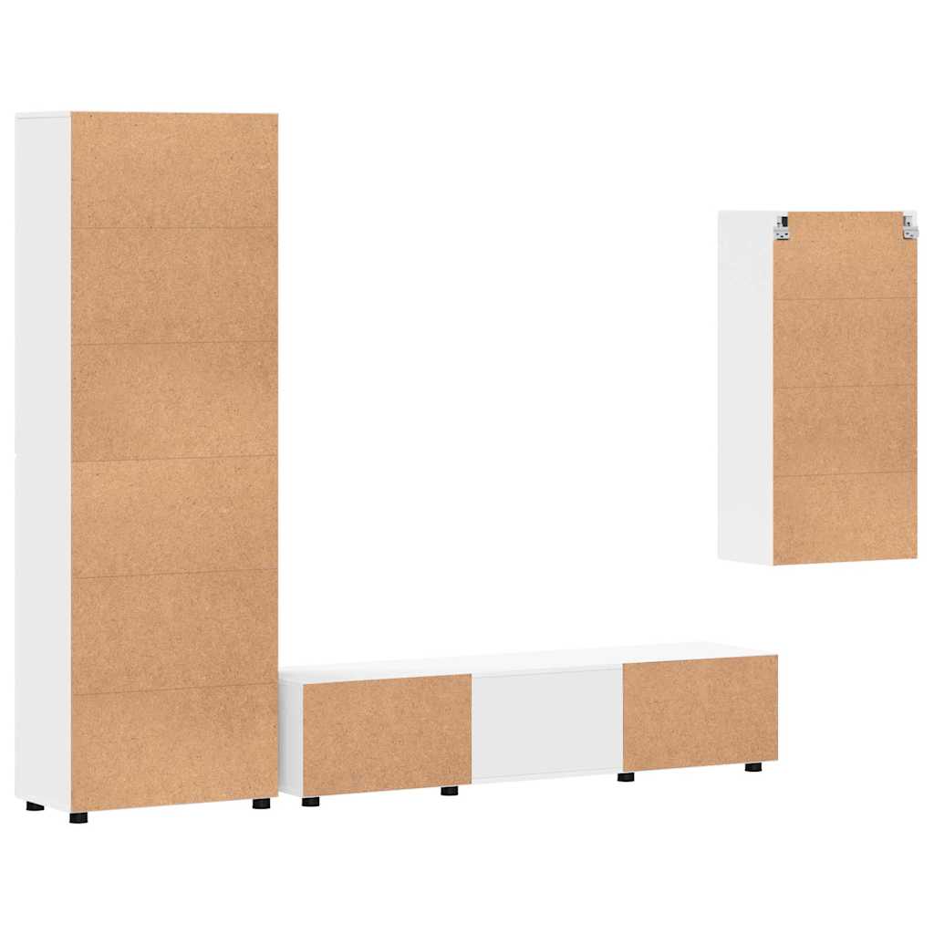 Set TV komoda FLORIN 3 kom. Bijelo Konstruirano drvo
