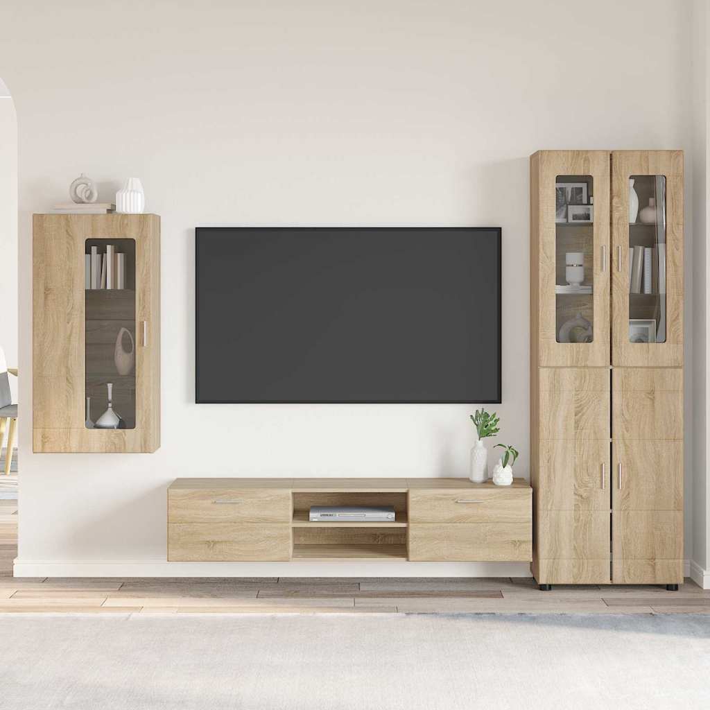 Set TV komoda Zidne FLORIN 3 pcs Sonoma hrast Konstruirano drvo