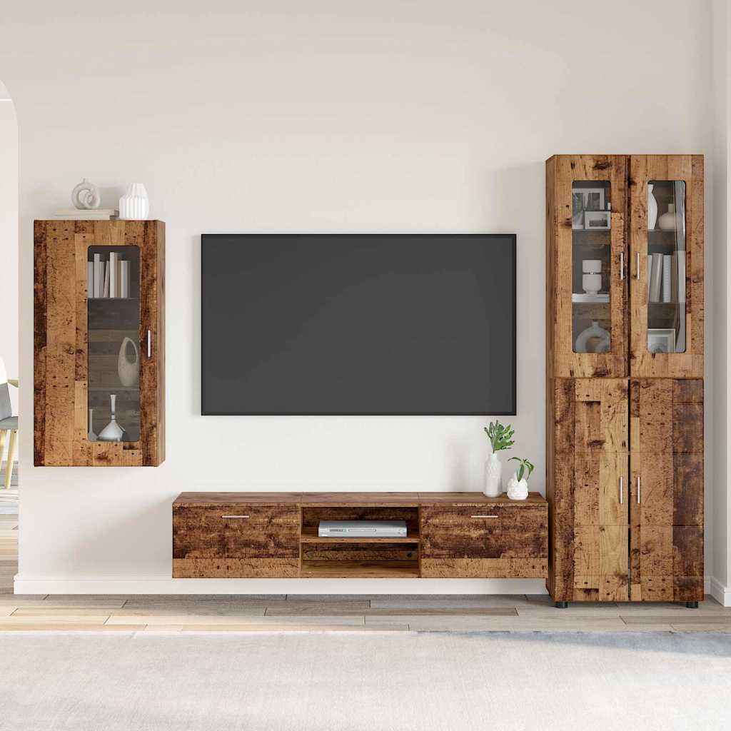 Set TV komoda Zidne FLORIN 3 pcs Staro drvo Konstruirano drvo