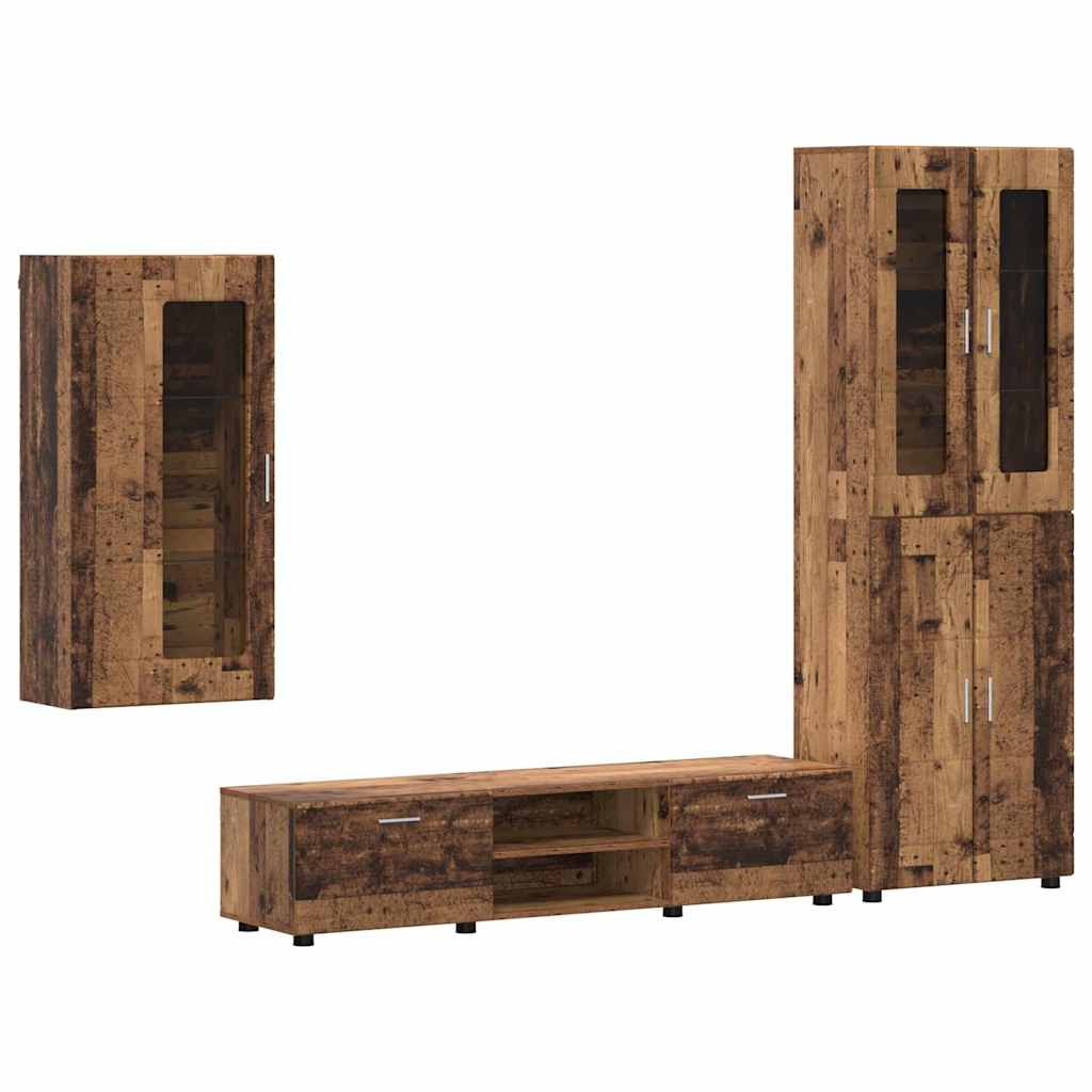 Set TV komoda Zidne FLORIN 3 pcs Staro drvo Konstruirano drvo