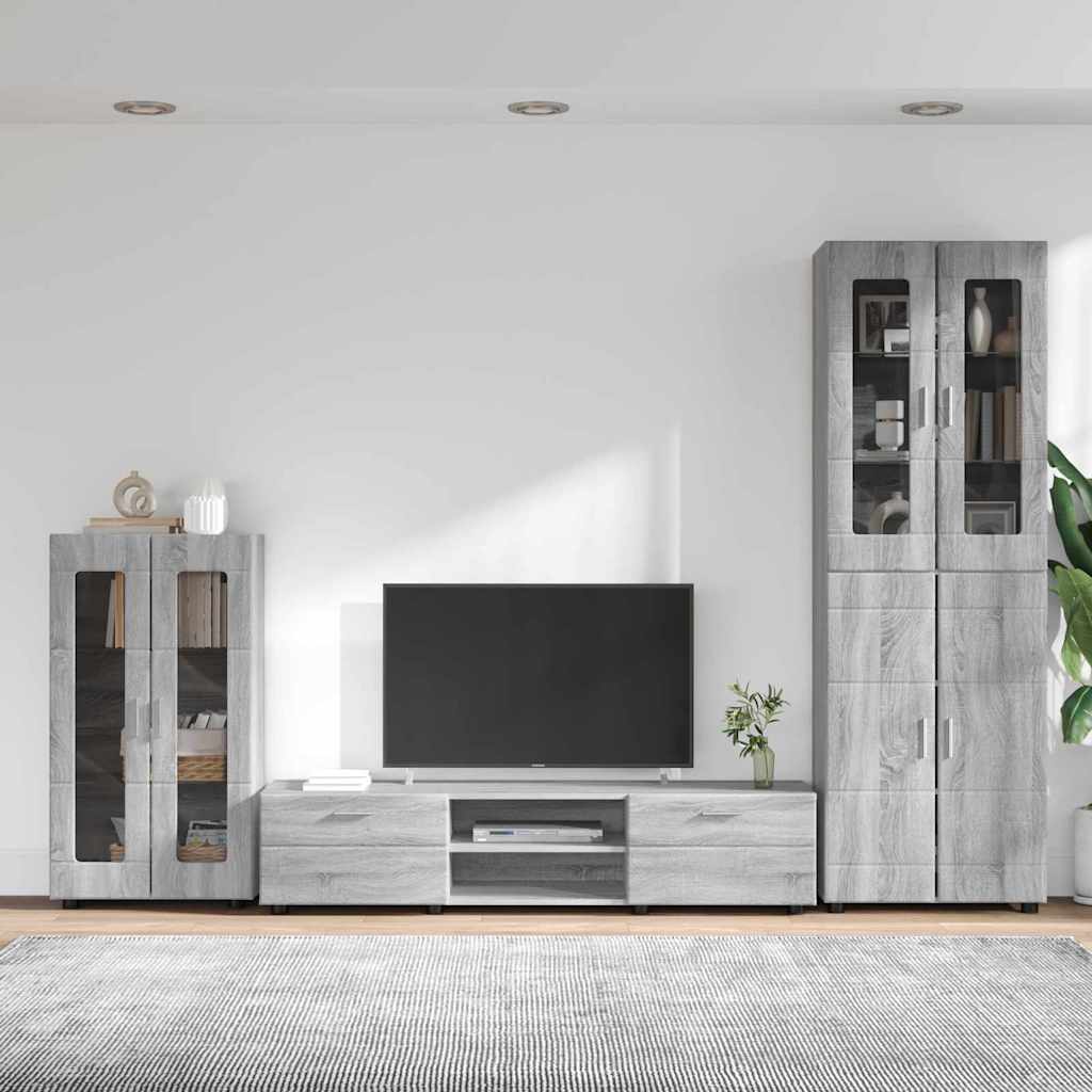 Set TV komoda FLORIN 3 pcs Siva Sonoma Konstruirano drvo
