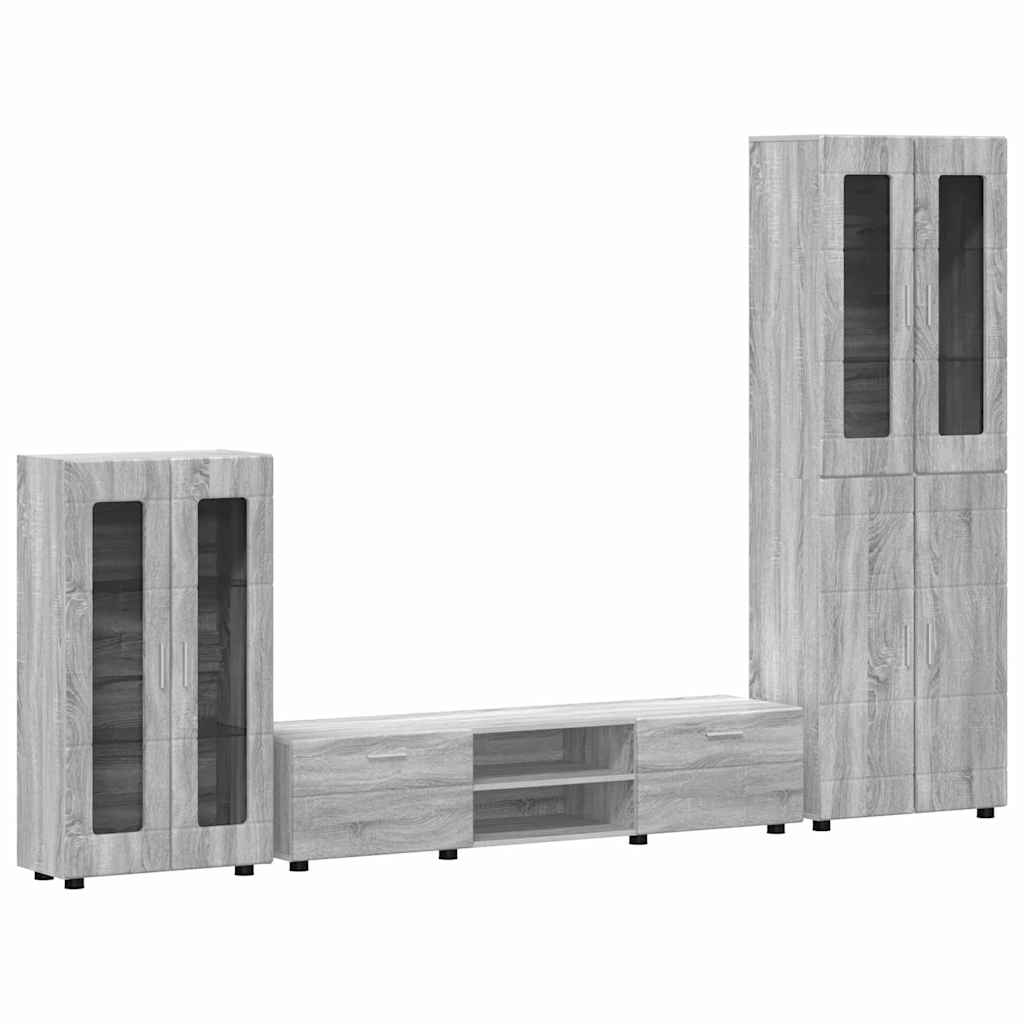 Set TV komoda FLORIN 3 pcs Siva Sonoma Konstruirano drvo