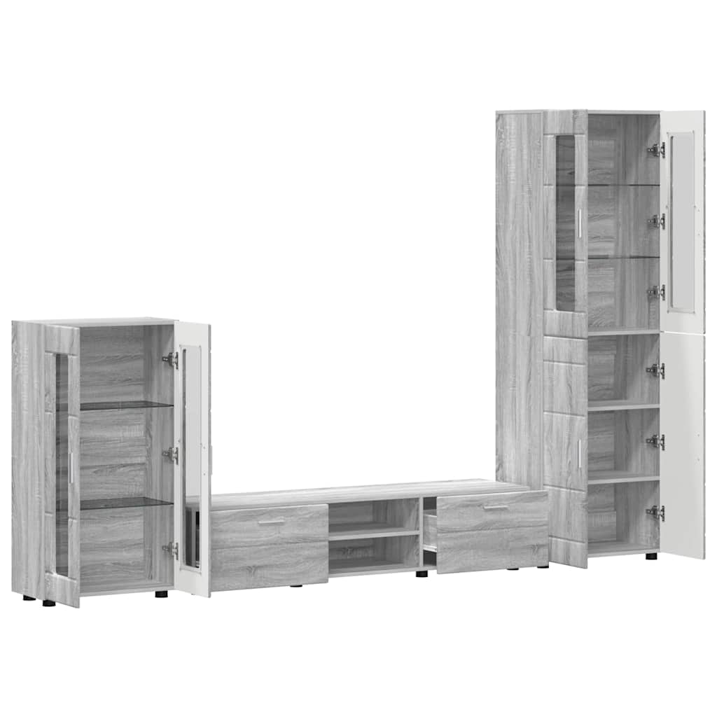 Set TV komoda FLORIN 3 pcs Siva Sonoma Konstruirano drvo