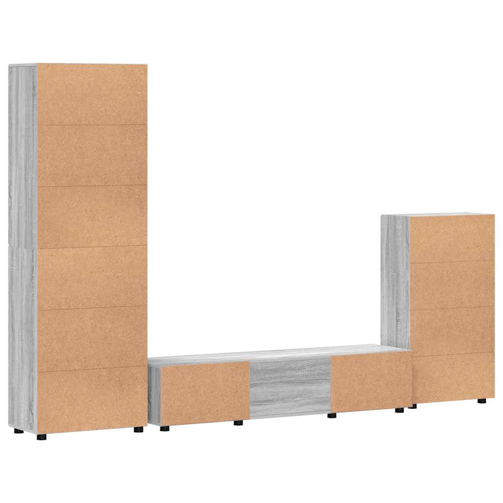 Set TV komoda FLORIN 3 pcs Siva Sonoma Konstruirano drvo