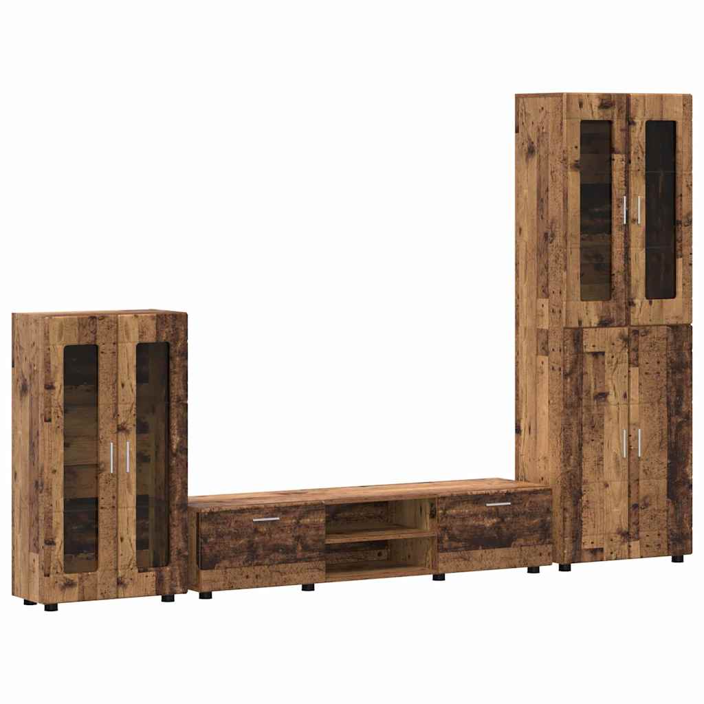 Set TV komoda FLORIN 3 pcs Staro drvo Konstruirano drvo