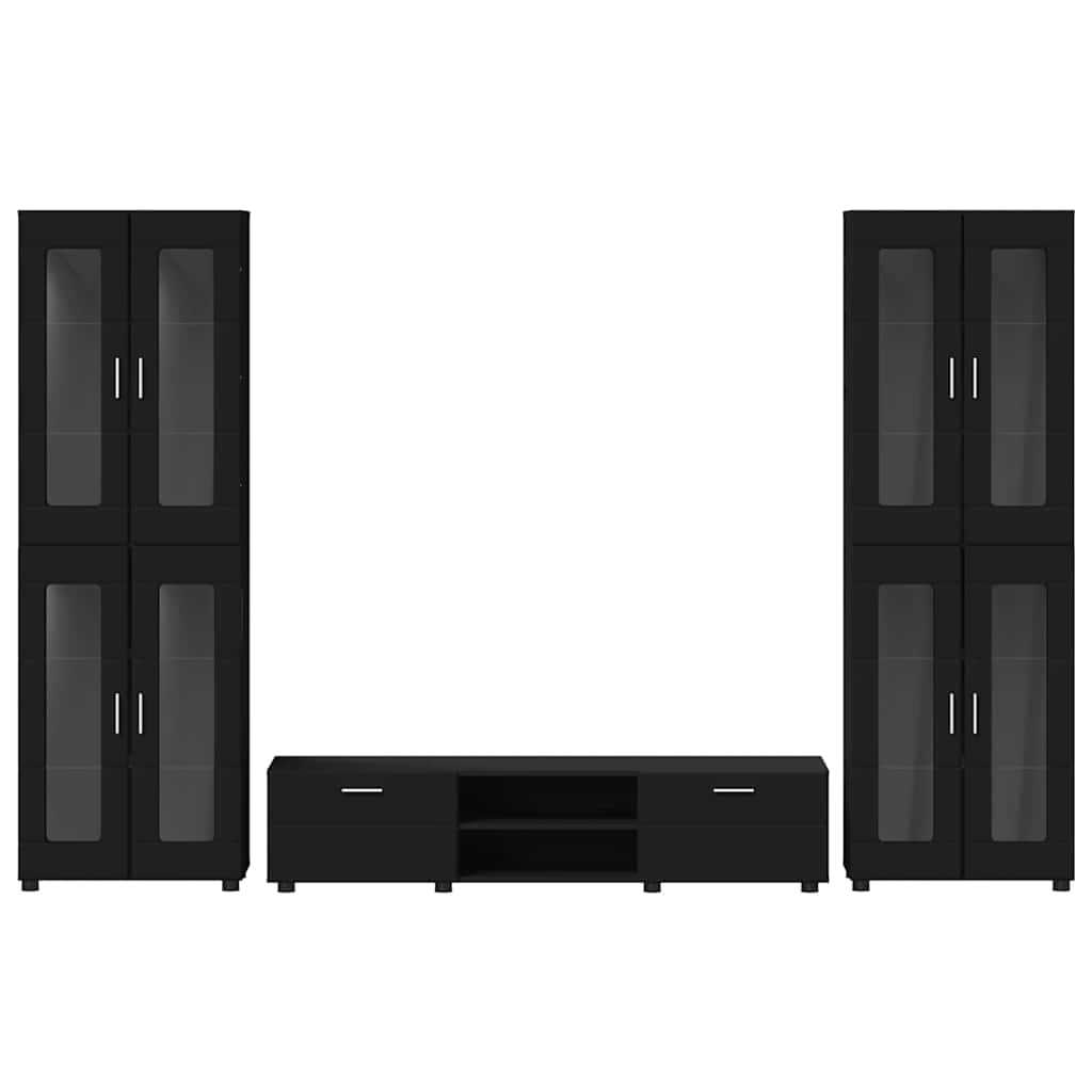 Set TV komoda FLORIN 3 kom. Crna Konstruirano drvo