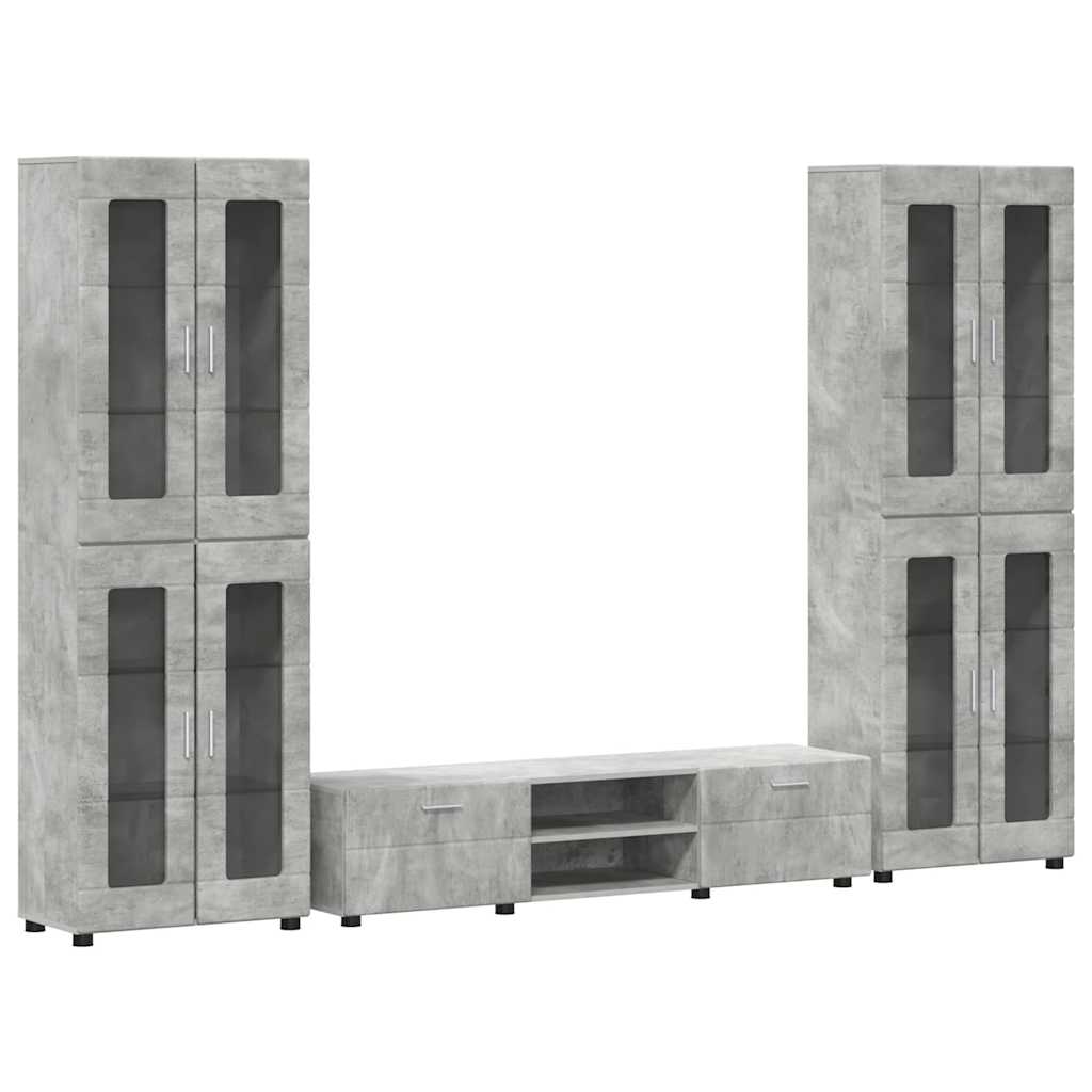 Set TV komoda FLORIN 3 pcs Betonski sivi Konstruirano drvo