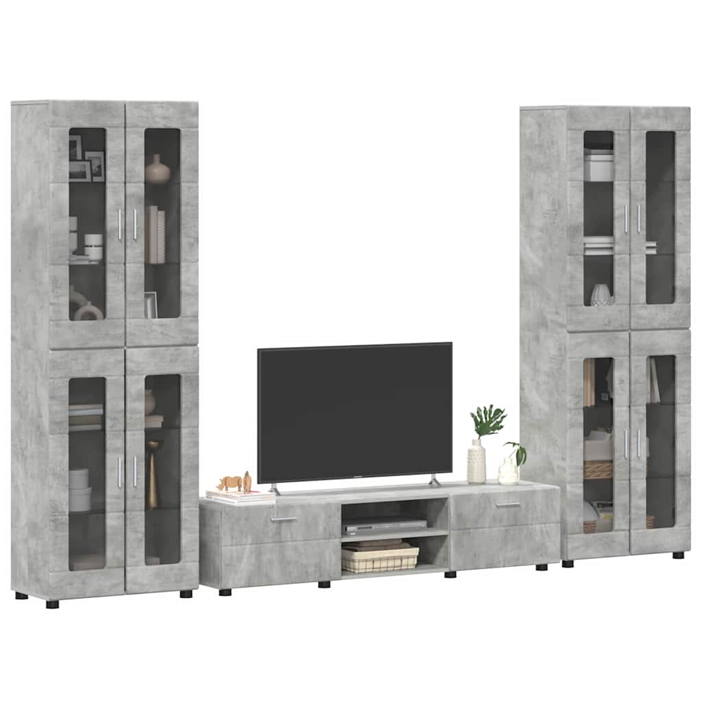 Set TV komoda FLORIN 3 pcs Betonski sivi Konstruirano drvo