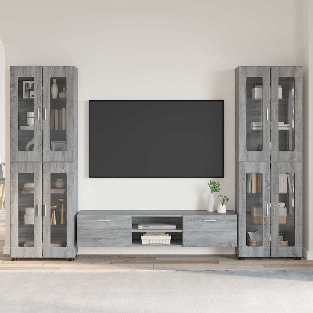 Set TV komoda FLORIN 3 pcs Siva Sonoma Konstruirano drvo