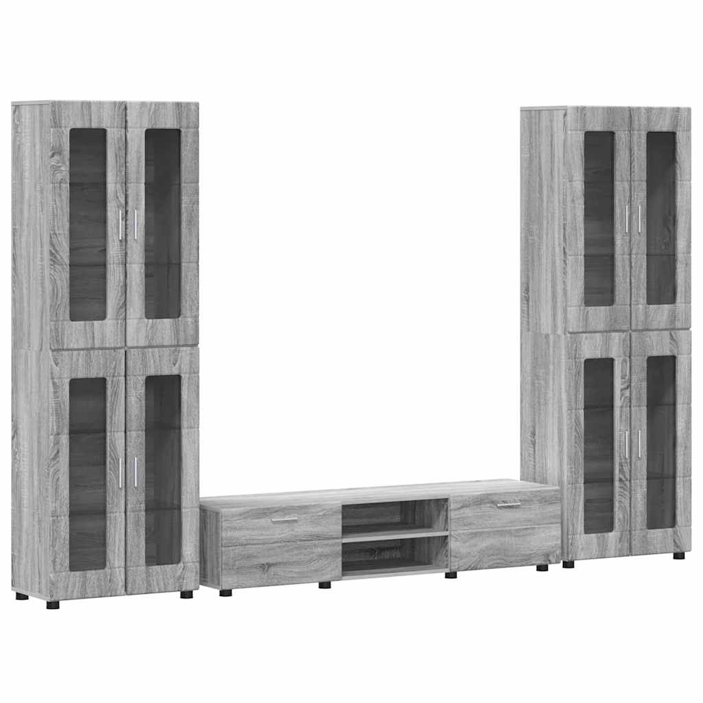 Set TV komoda FLORIN 3 pcs Siva Sonoma Konstruirano drvo