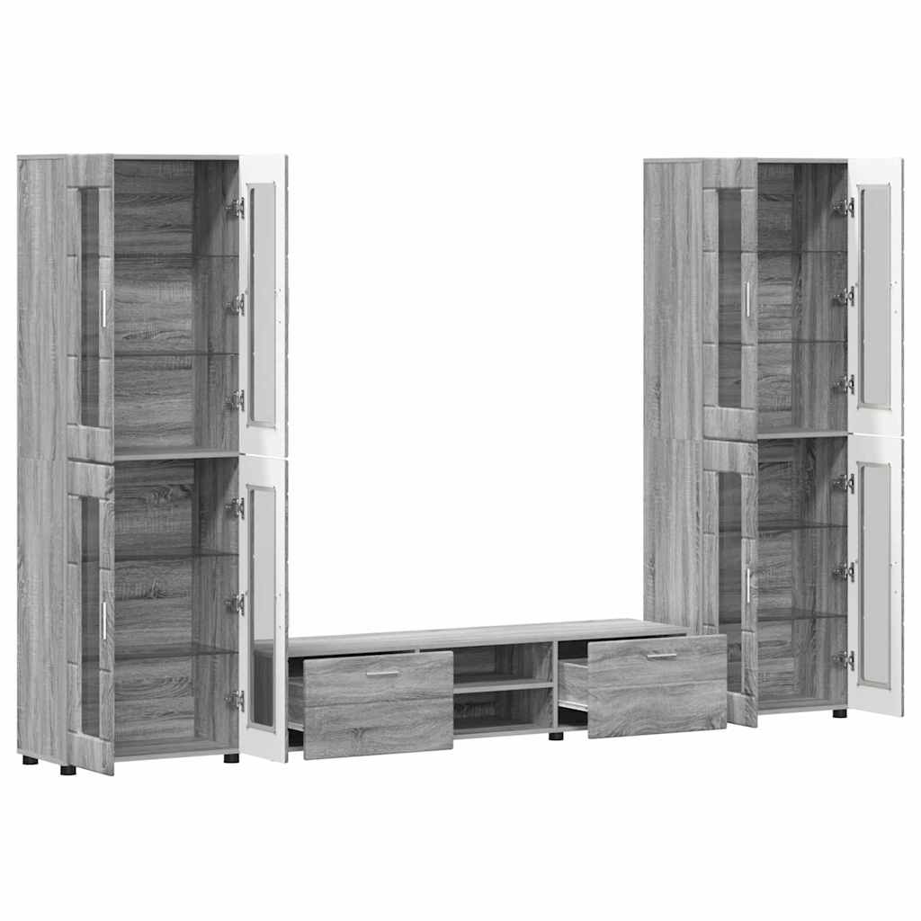 Set TV komoda FLORIN 3 kom. Siva Sonoma Konstruirano drvo