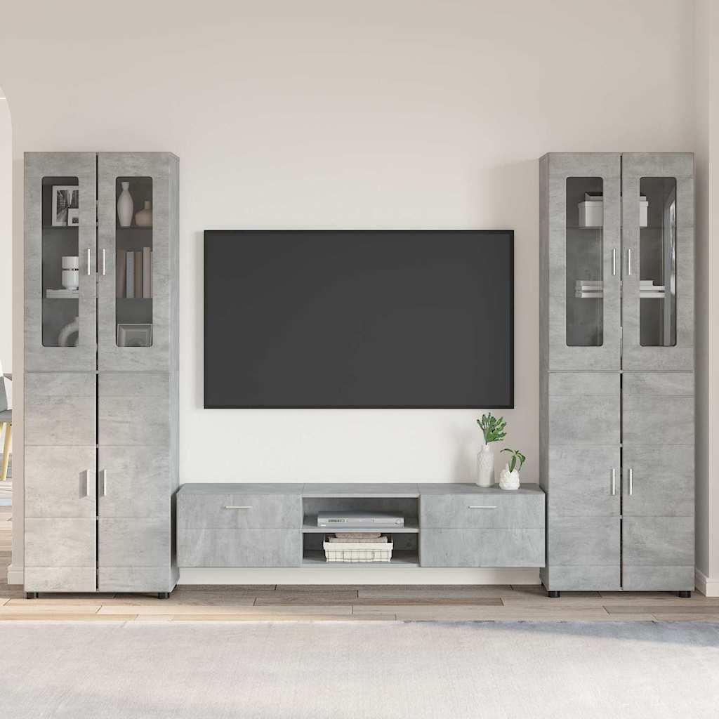 Set TV komoda FLORIN 3 pcs Betonski sivi Konstruirano drvo