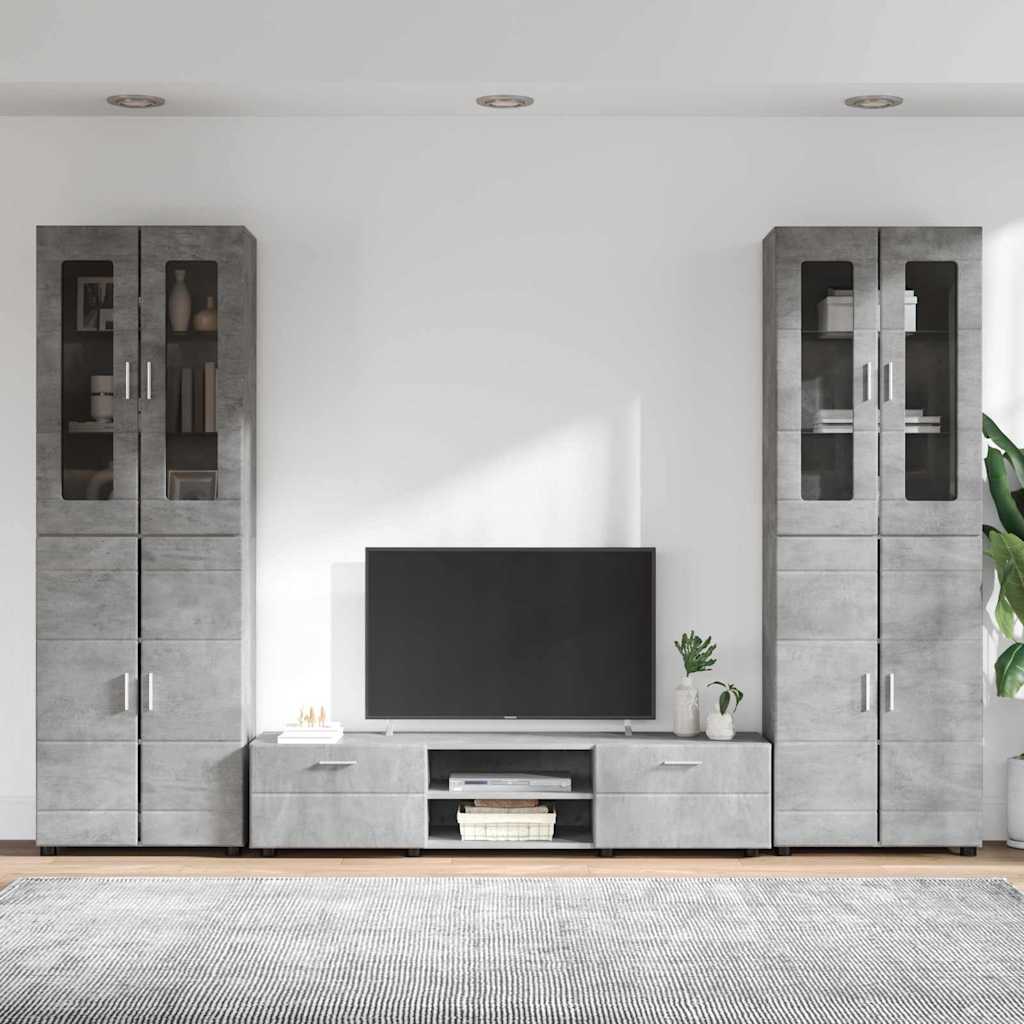 Set TV komoda FLORIN 3 pcs Betonski sivi Konstruirano drvo