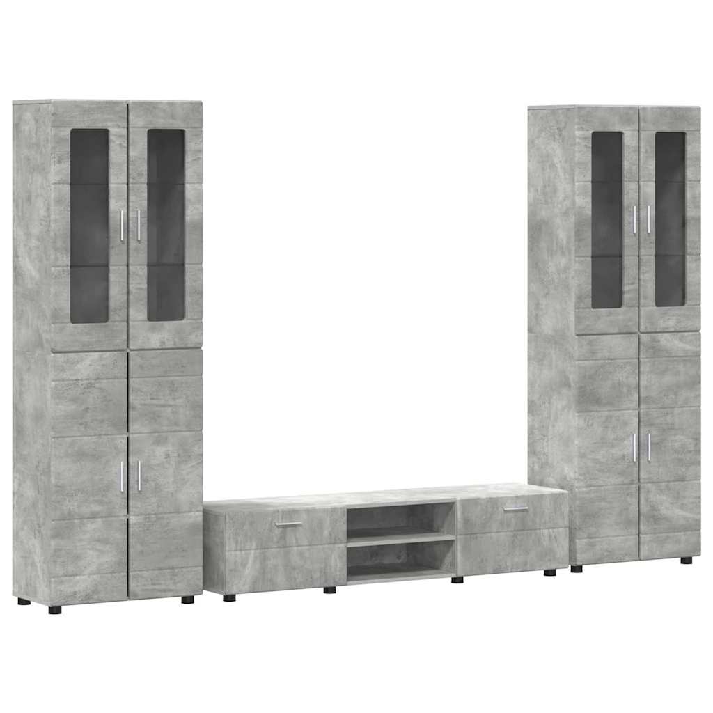 Set TV komoda FLORIN 3 pcs Betonski sivi Konstruirano drvo