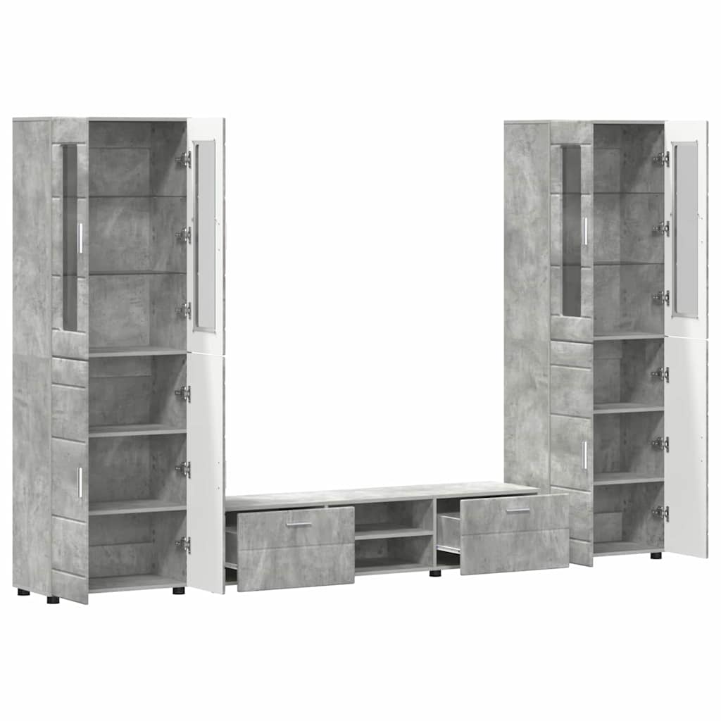 Set TV komoda FLORIN 3 pcs Betonski sivi Konstruirano drvo