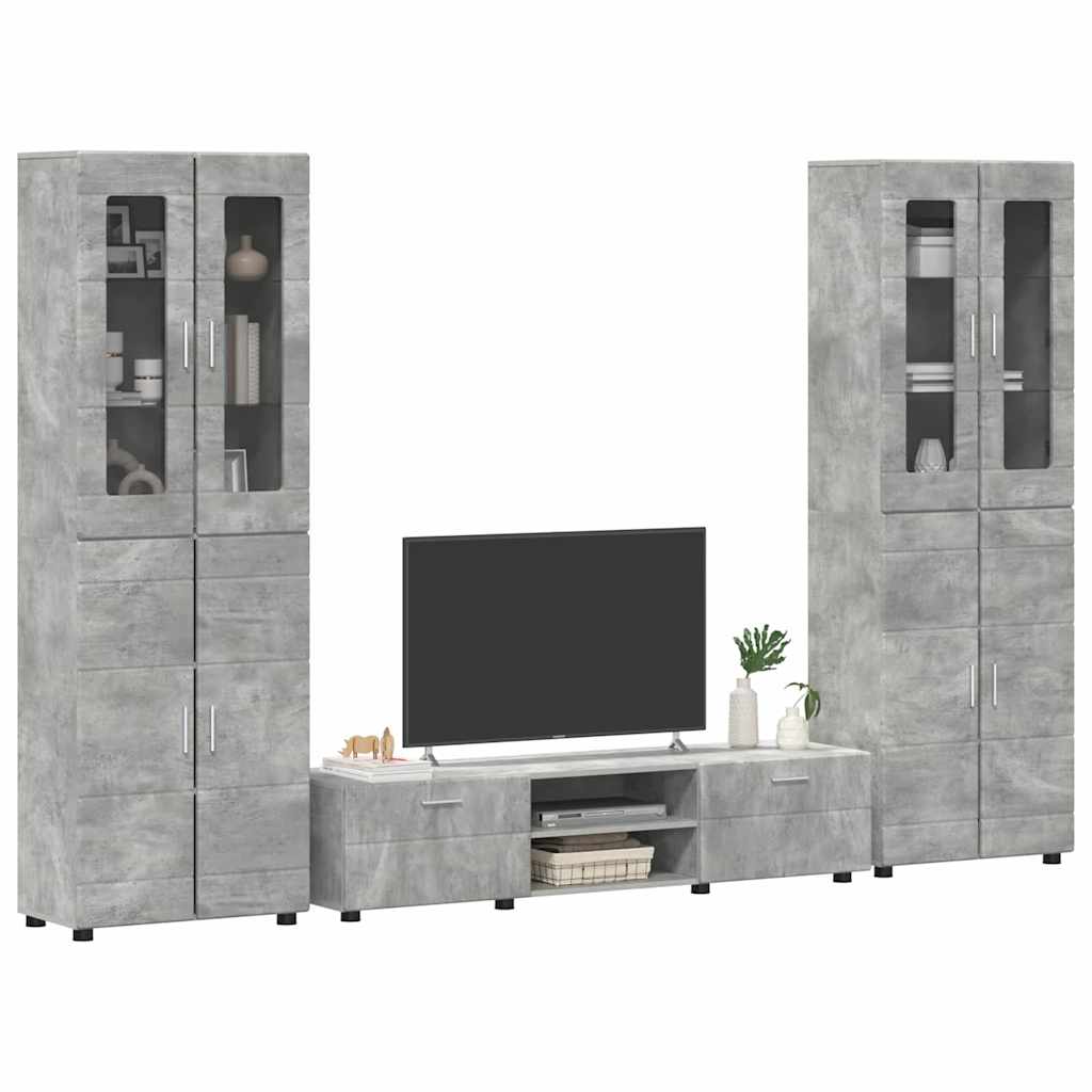 Set TV komoda FLORIN 3 pcs Betonski sivi Konstruirano drvo