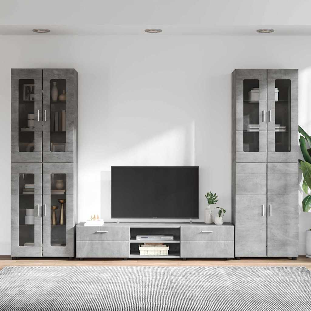 Set TV komoda FLORIN 3 pcs Betonski sivi Konstruirano drvo