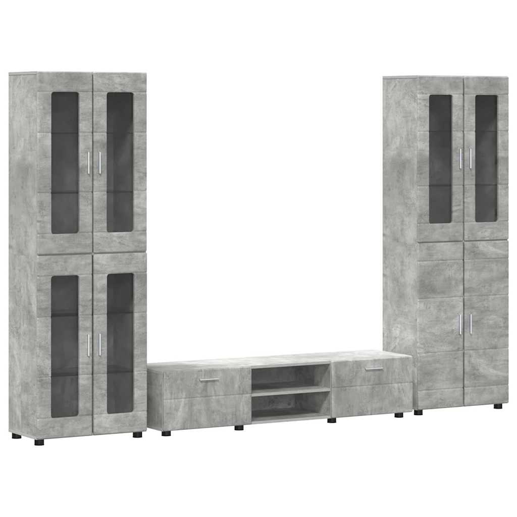 Set TV komoda FLORIN 3 pcs Betonski sivi Konstruirano drvo