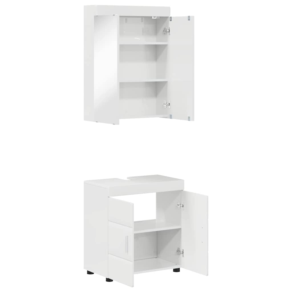 Set namještaja za kupaonicu TULUM 2 pcs Visoki sjaj bijela