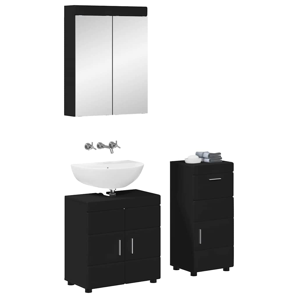 Set namještaja za kupaonicu TULUM 3 pcs Crna 60 x 34 x 63 cm