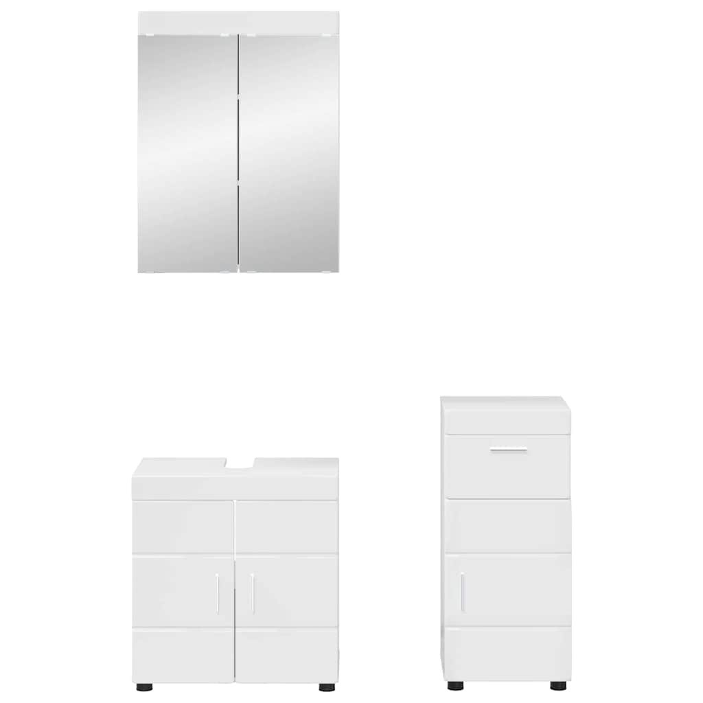 Set namještaja za kupaonicu TULUM 3 pcs Visoki sjaj bijela