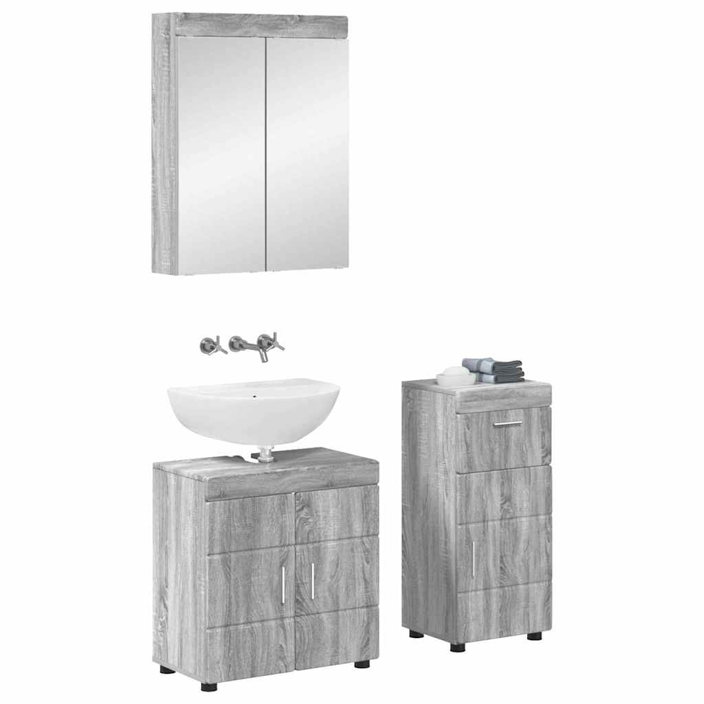 Set namještaja za kupaonicu TULUM Siva Sonoma Konstruirano drvo