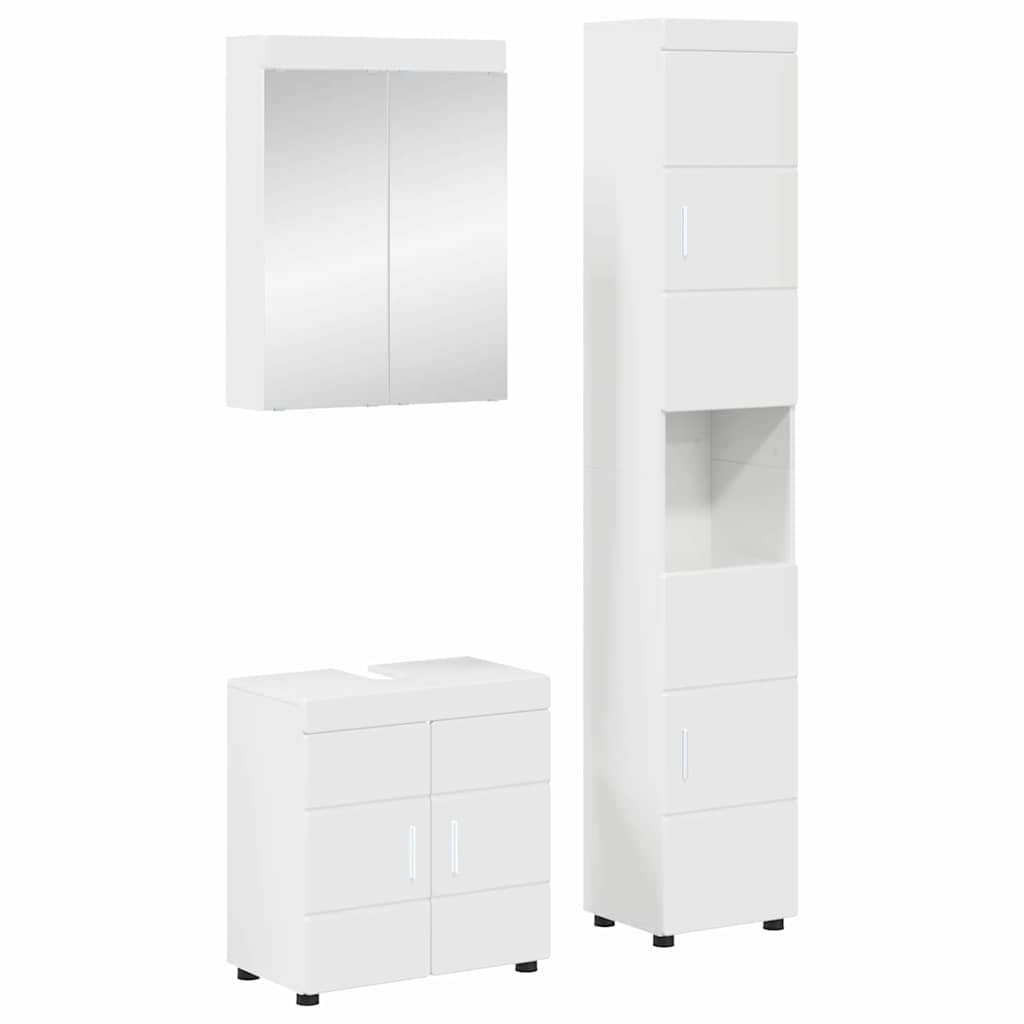 Set namještaja za kupaonicu TULUM 3 pcs Visoki sjaj bijela