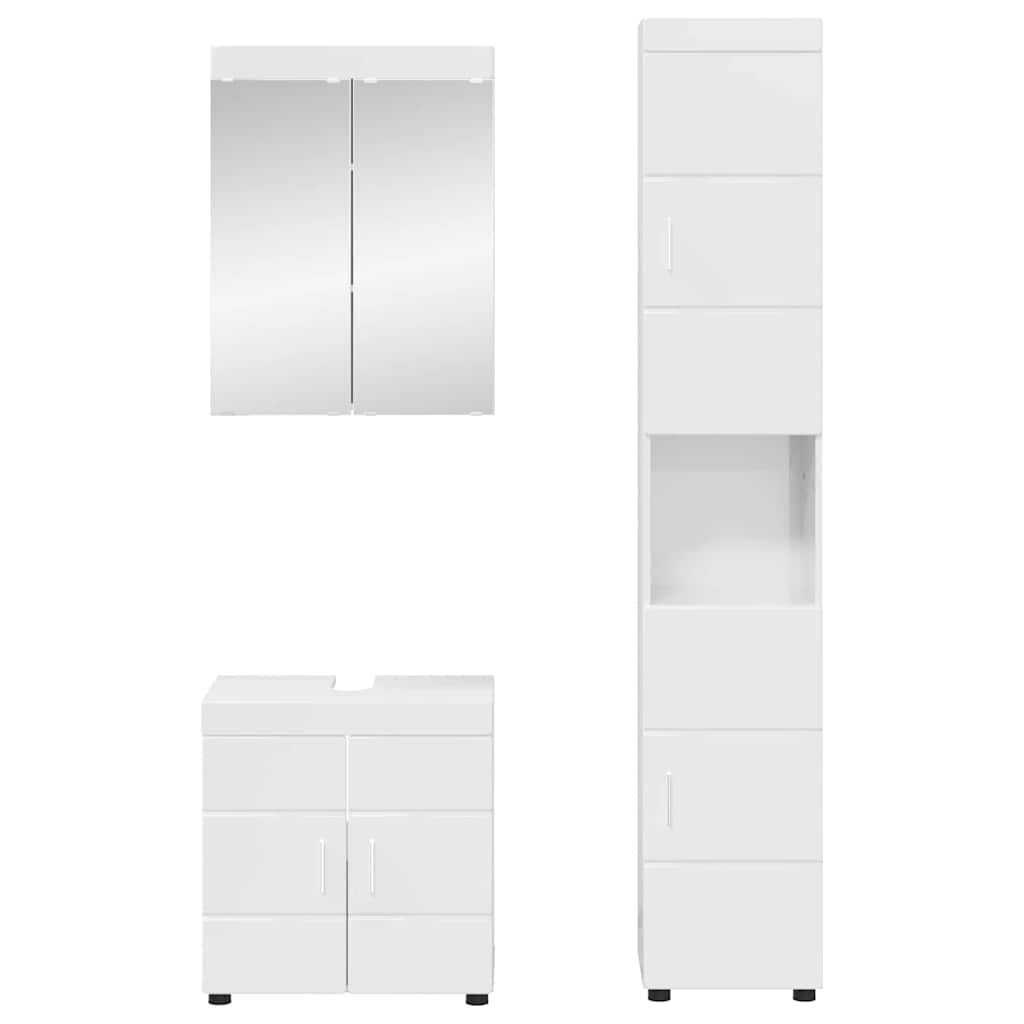 Set namještaja za kupaonicu TULUM 3 pcs Visoki sjaj bijela