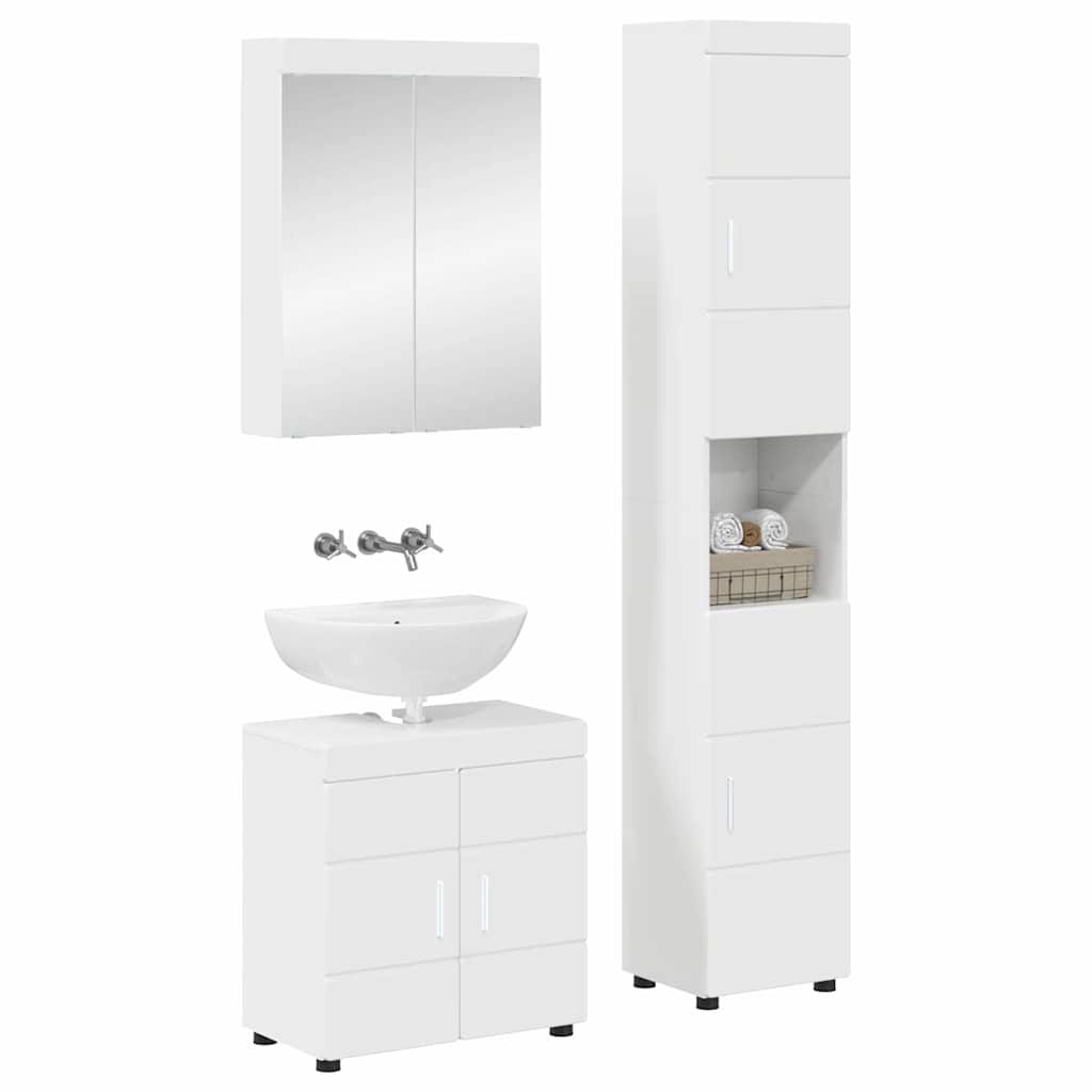 Set namještaja za kupaonicu TULUM 3 pcs Visoki sjaj bijela