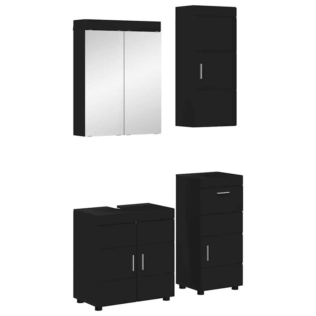Set namještaja za kupaonicu TULUM 4 pcs Crna 60 x 34 x 63 cm