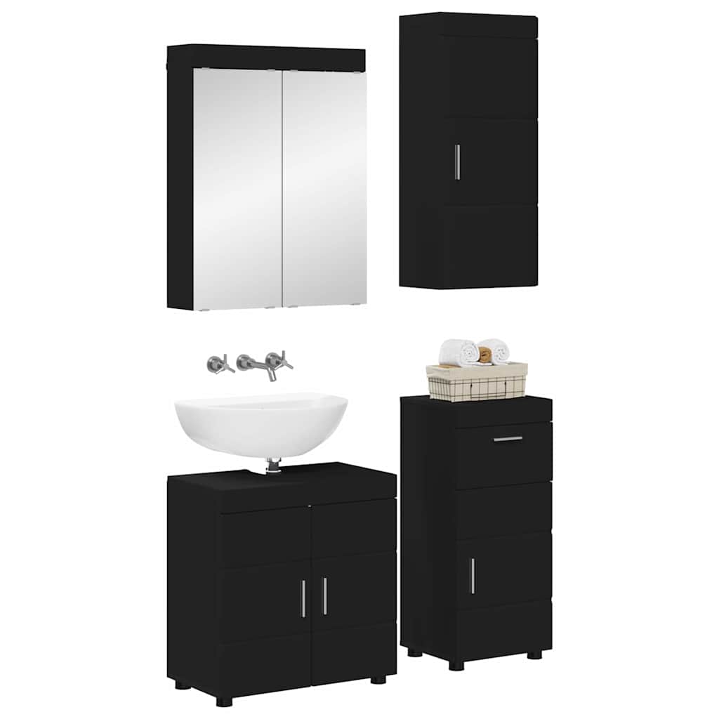 Set namještaja za kupaonicu TULUM 4 pcs Crna 60 x 34 x 63 cm