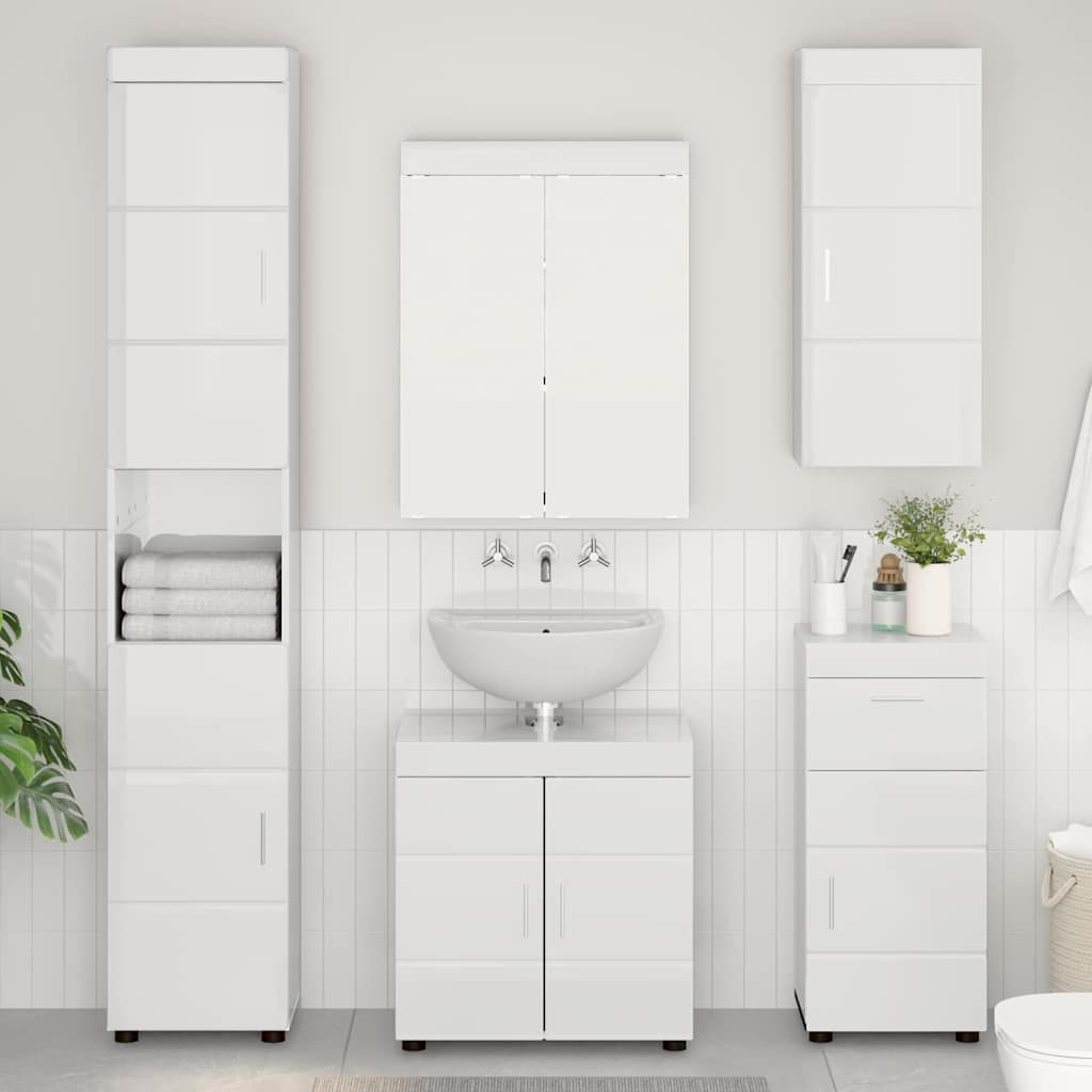 Set namještaja za kupaonicu TULUM 5 pcs Visoki sjaj bijela