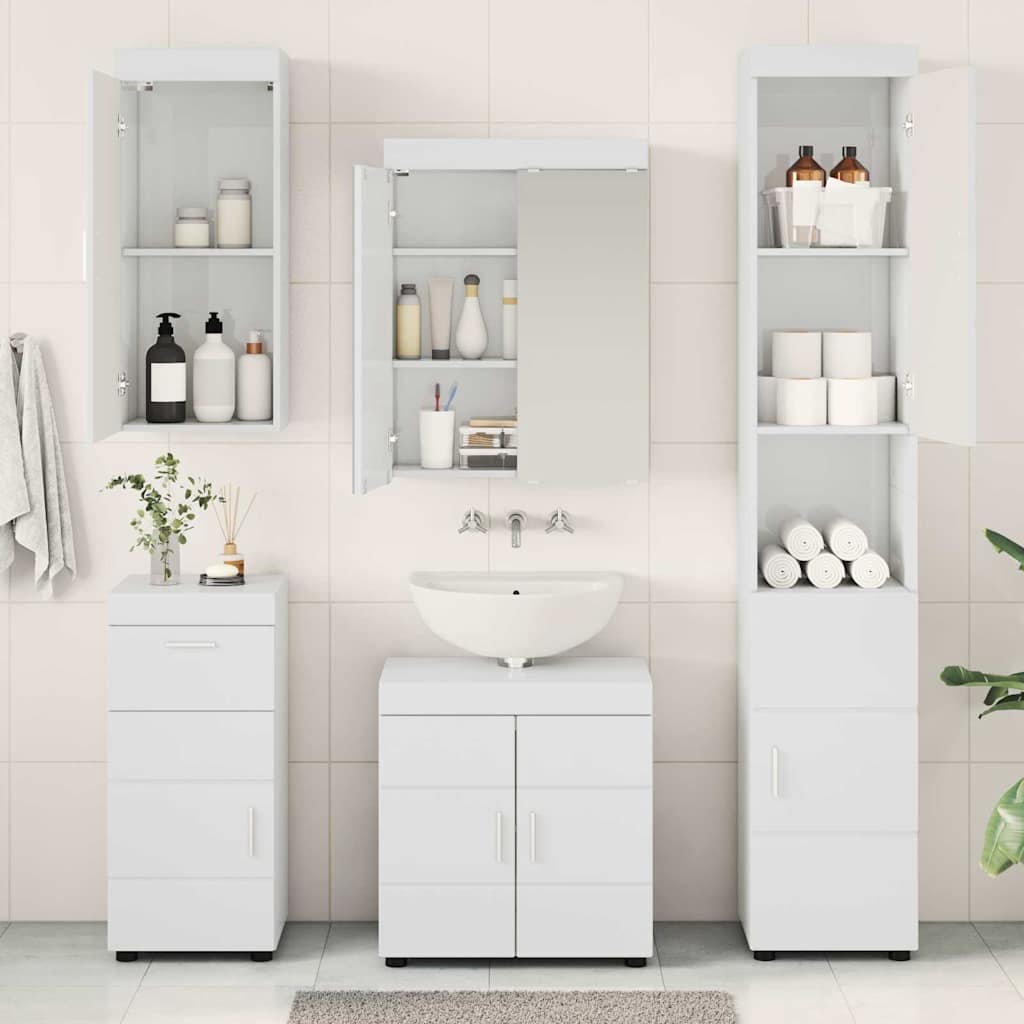 Set namještaja za kupaonicu TULUM 5 pcs Visoki sjaj bijela