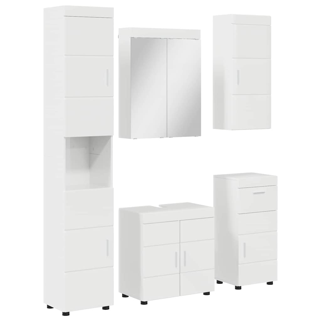 Set namještaja za kupaonicu TULUM 5 pcs Visoki sjaj bijela
